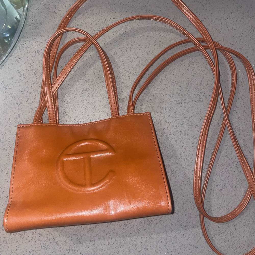 Tan small telfar bag worn once